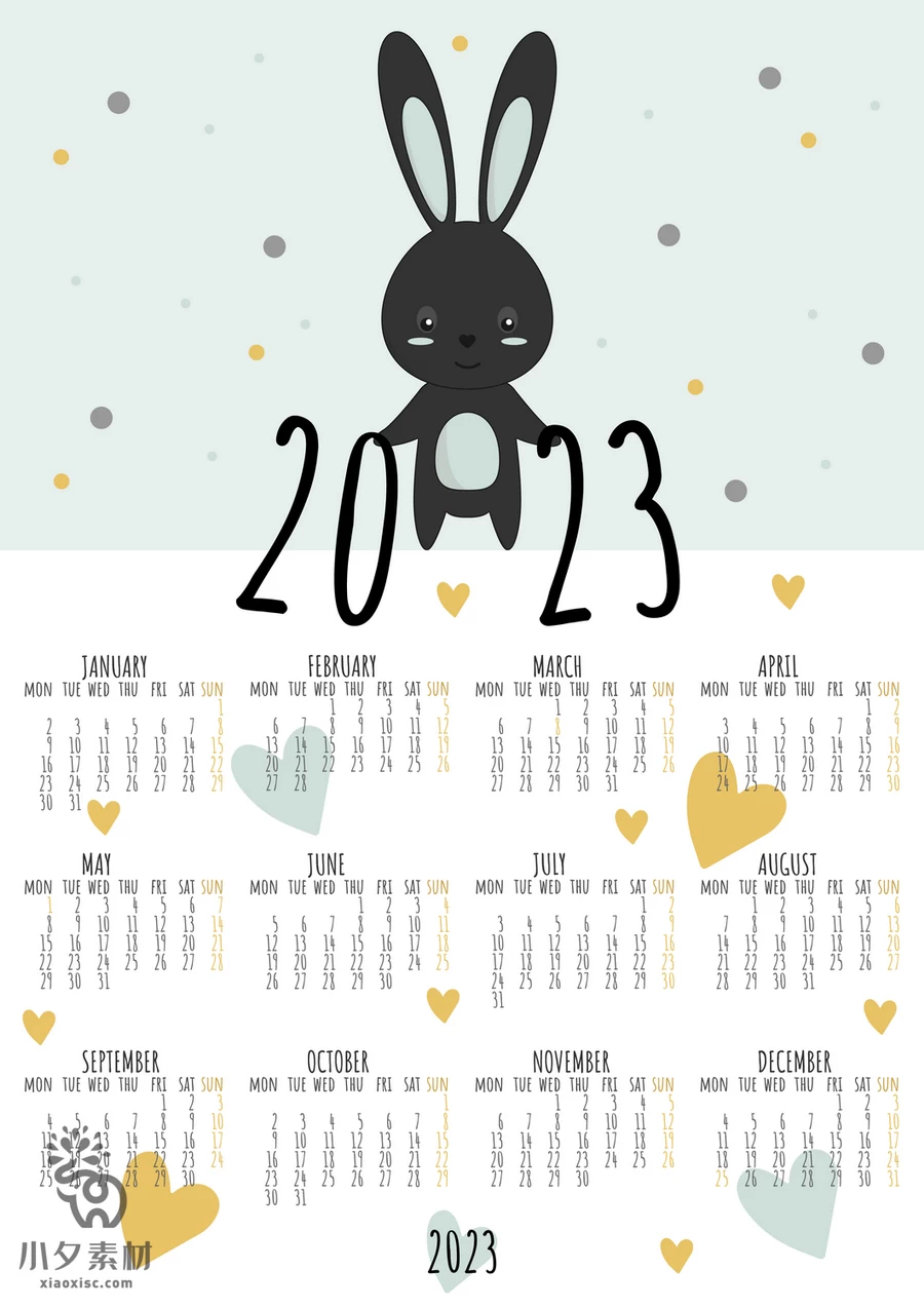 2023兔年新年春节新春品牌日历台历挂历模板AI矢量设计素材源文件【218】